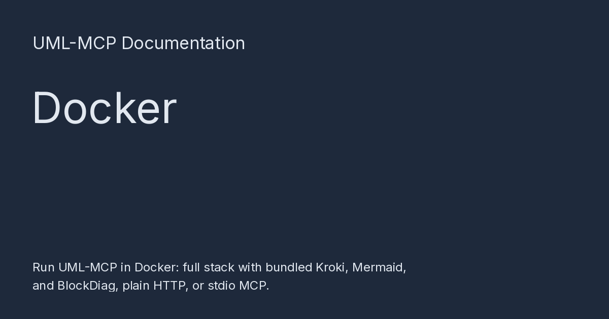 Docker - UML-MCP Documentation