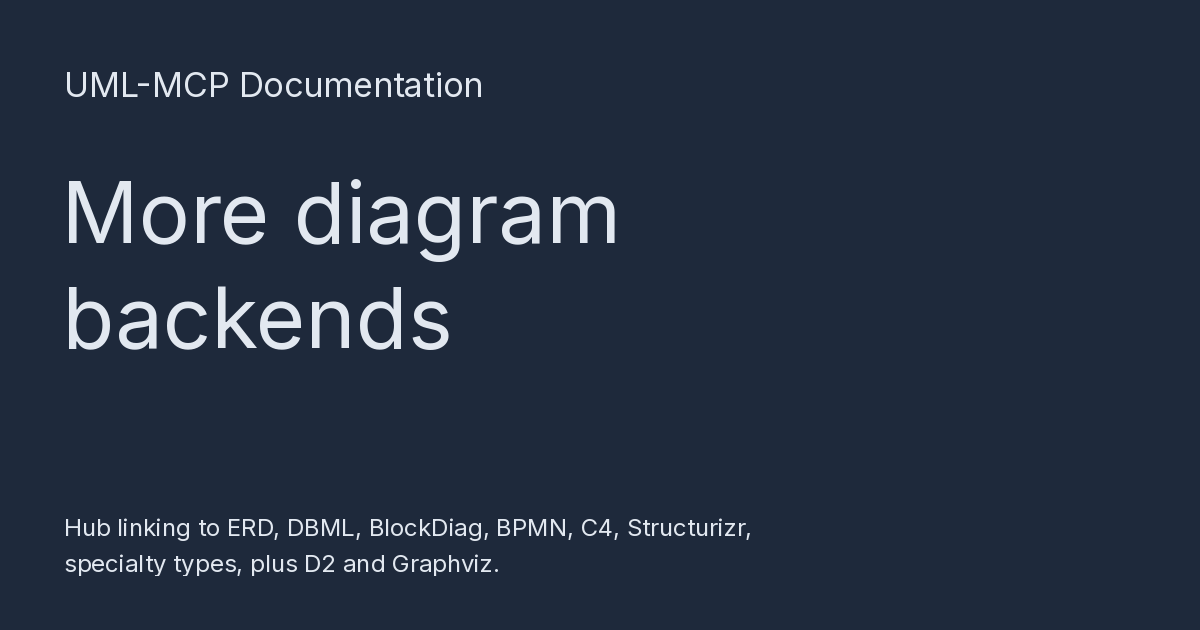 More diagram backends - UML-MCP Documentation